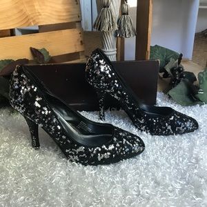 White House Black Market sequin heels